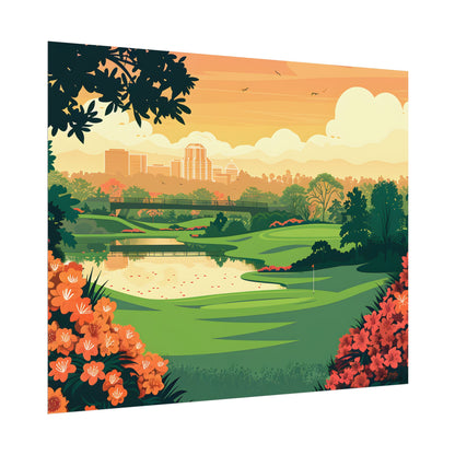 Retro Golf Illustration: Augusta National Georgia - Poster