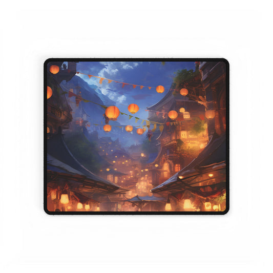 Vibrant Street Food Market: Digital Artwork - Desk Mat