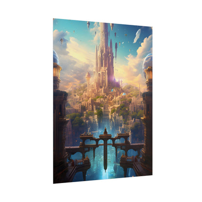 Floating Columbia: Breathtaking Serene Cityscape Artwork - Poster