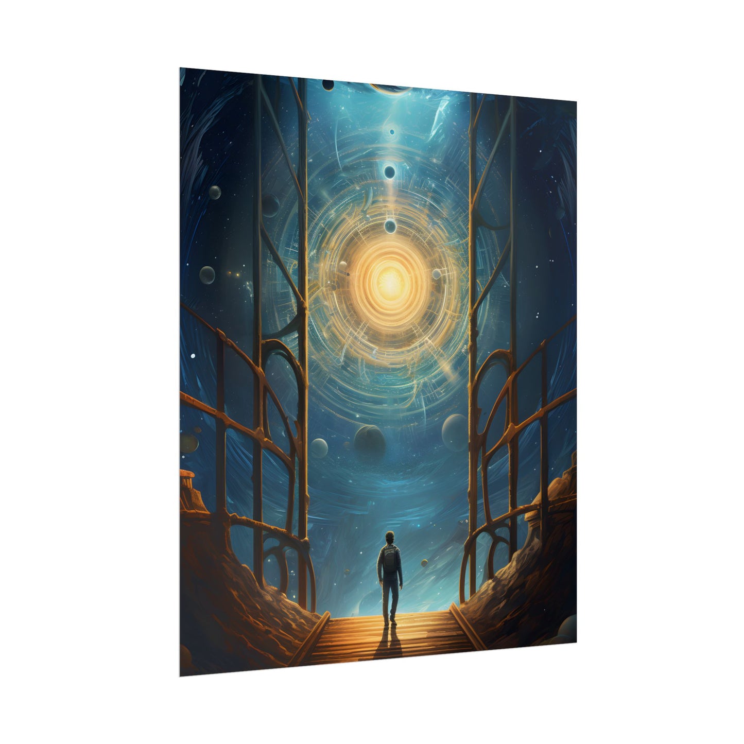 Space Explorer's Journey: Sleek Spacecraft in Stellar Odyssey - Poster