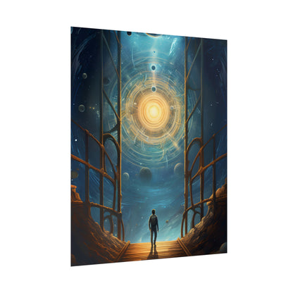 Space Explorer's Journey: Sleek Spacecraft in Stellar Odyssey - Poster