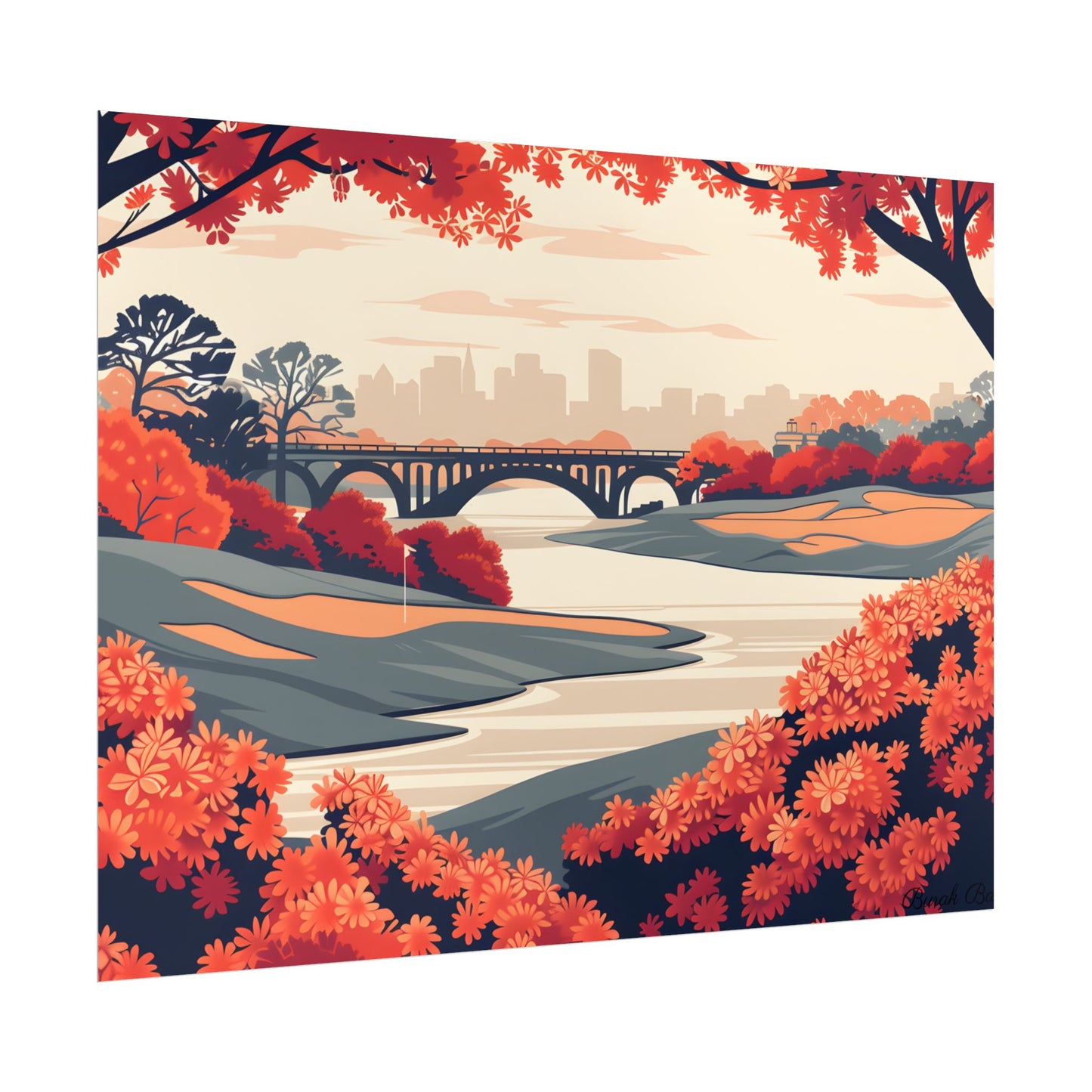 Retro Golf Course Illustration: Classic Greens - Poster