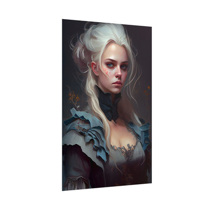 Blonde Profile Portrait: Simple Daylight Dress Art - Poster