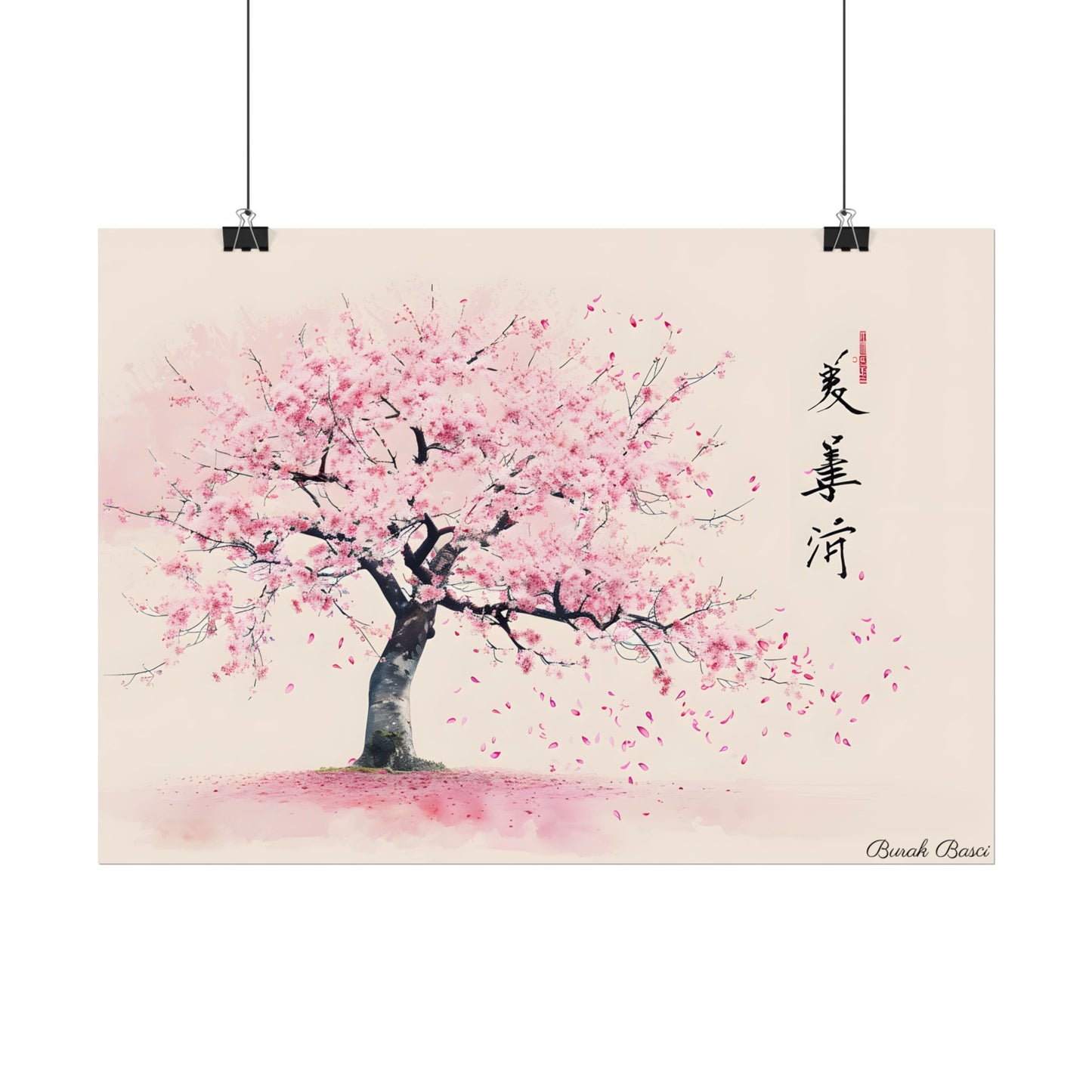 Japanese Cherry Blossom Art: Springtime Painting - Poster