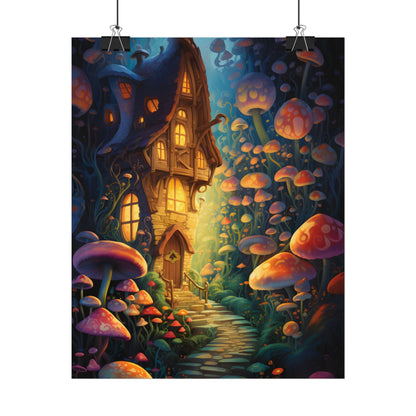 Enchanted Forest Whimsy: Vibrant Fairy Tale Artwork - Poster
