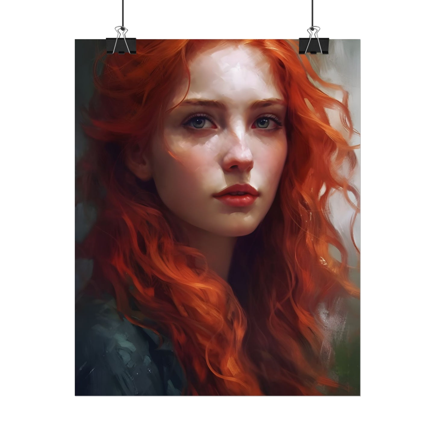 Astonishing Redhead Portrait: Female Artwork - Poster