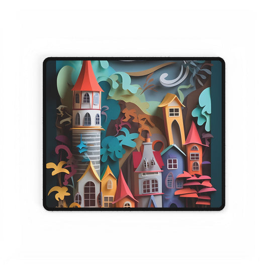 Eye-Catching European Landscape: Paper Quilling Artwork - Desk Mat
