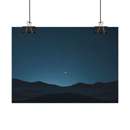 Minimalist Night Sky: Abstract Starry Art - Poster