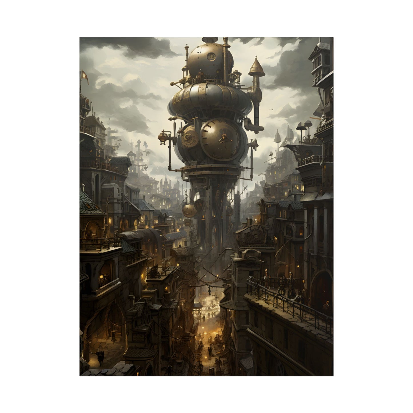 Vibrant Steampunk City: A World of Wonder - Poster