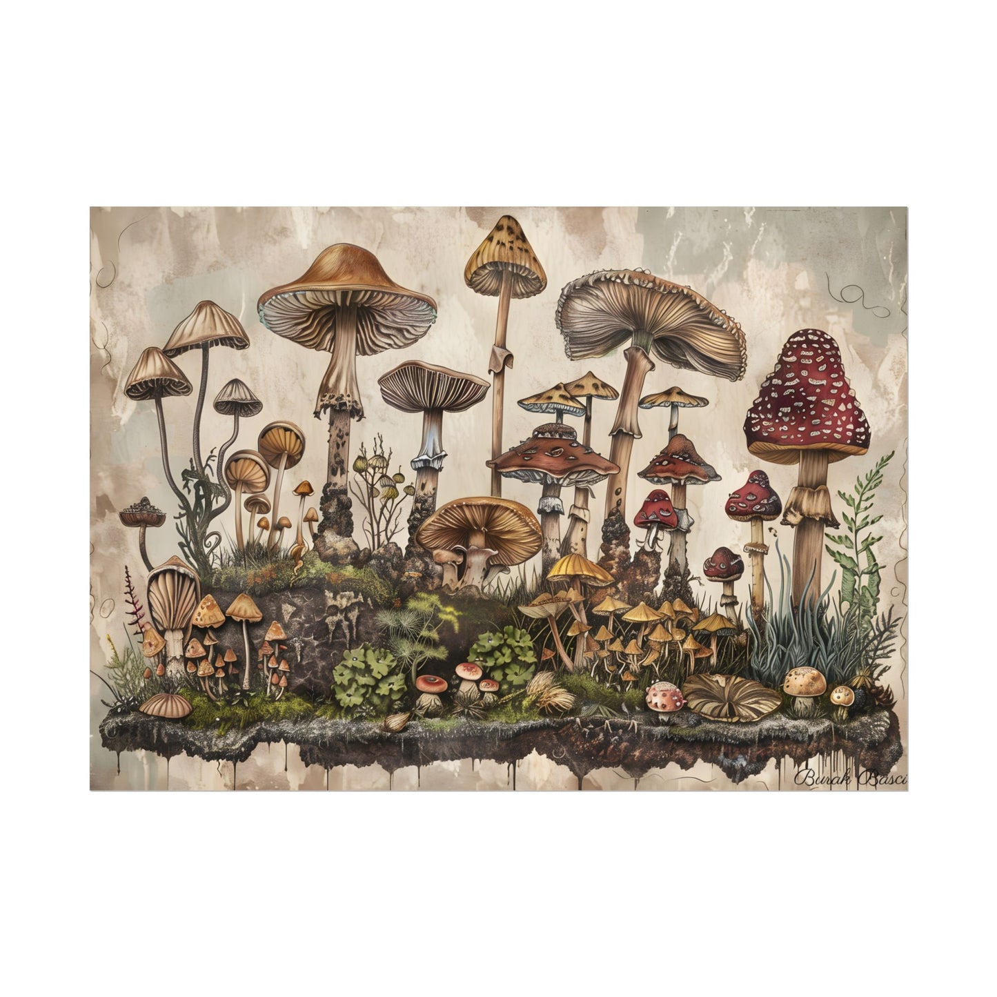 Vintage Mushroom Illustrations: A Collection of Unique Fungi - Poster