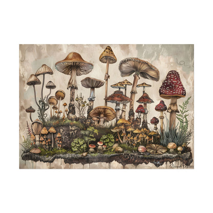 Vintage Mushroom Illustrations: A Collection of Unique Fungi - Poster