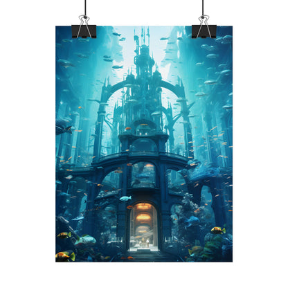 Futuristic Underwater City: Submerged Metropol Artwork - Poster
