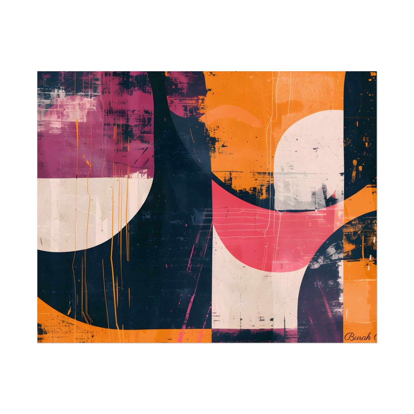 Vibrant Abstract Geometries: Colorful Artwork in Bold Shades - Poster