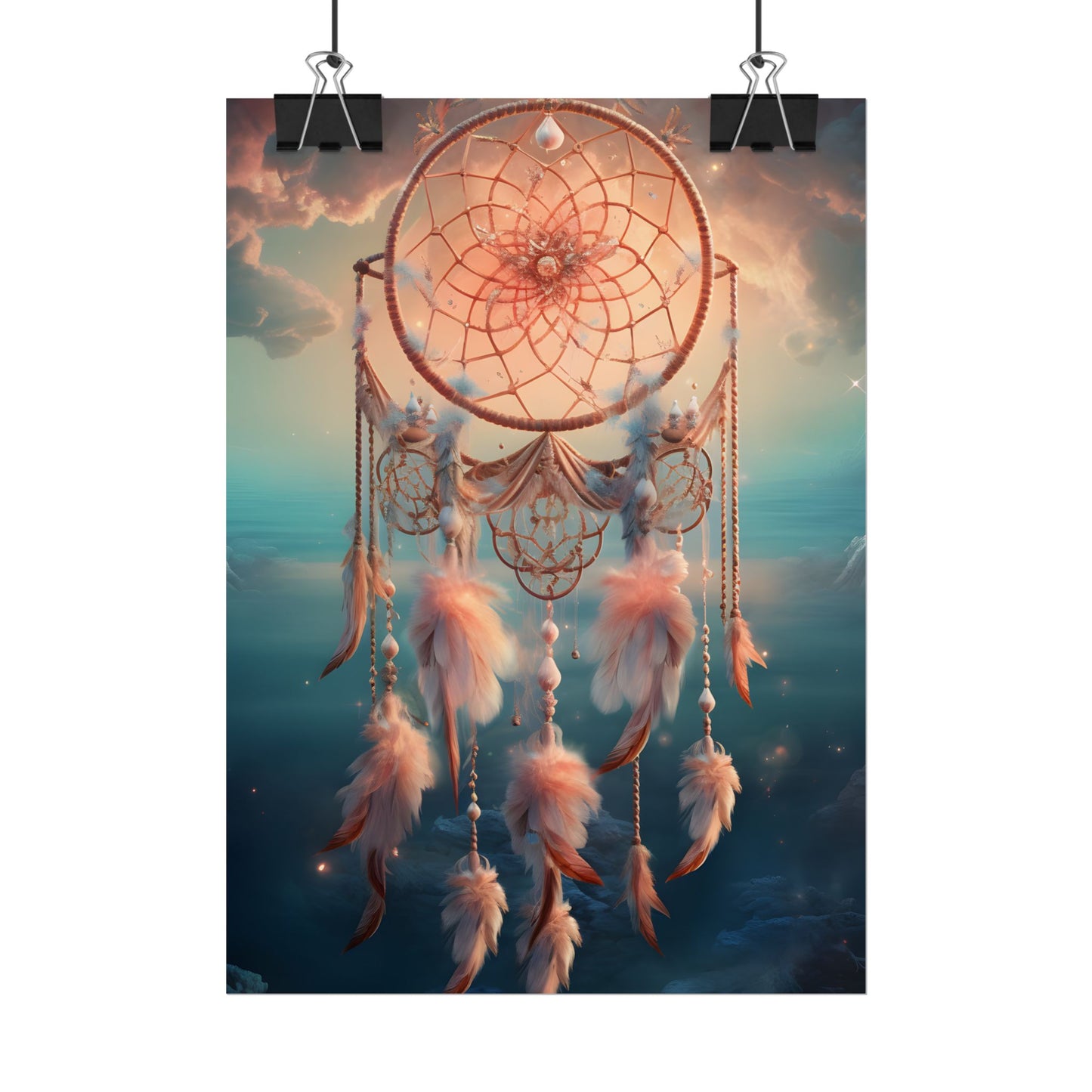Ethereal Dreamcatcher Realm: Surreal Dreamscape Digital Art - Poster