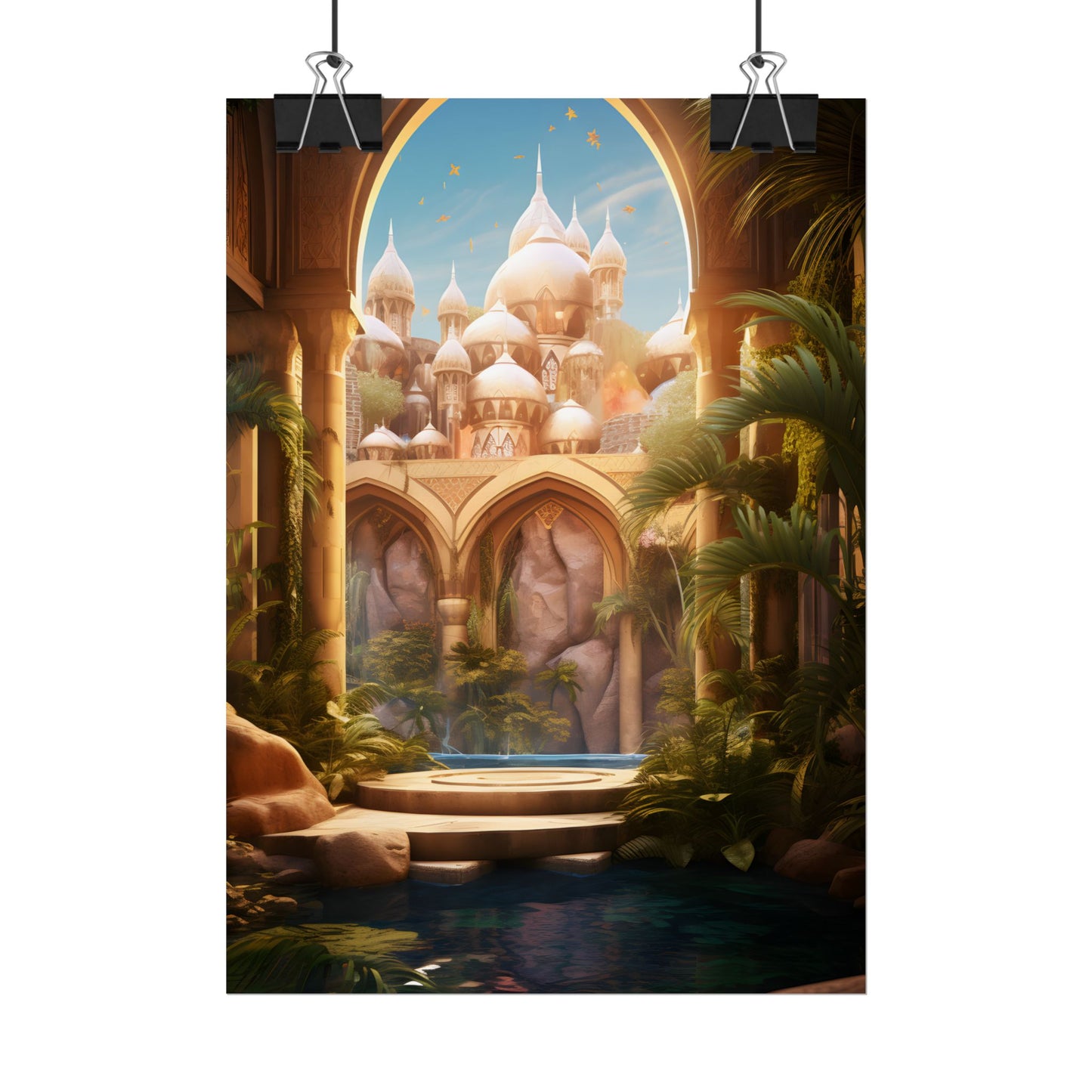 Mythical Desert Oasis: Arabian Nights Inspired Artwork - Poster
