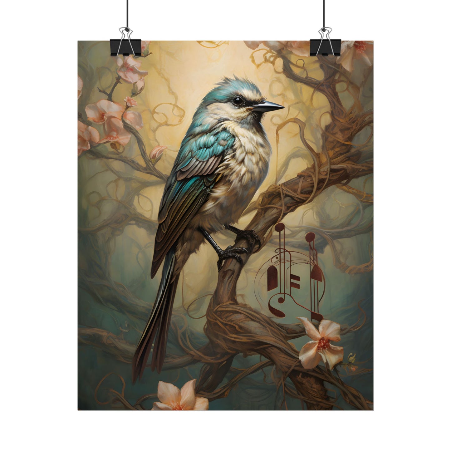 Blue Beauty: A Majestic Songbird in Nature - Poster