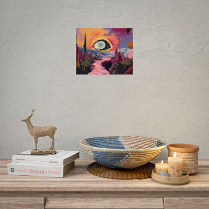 Surreal Eye: Vibrant Landscape Digital Art - Poster