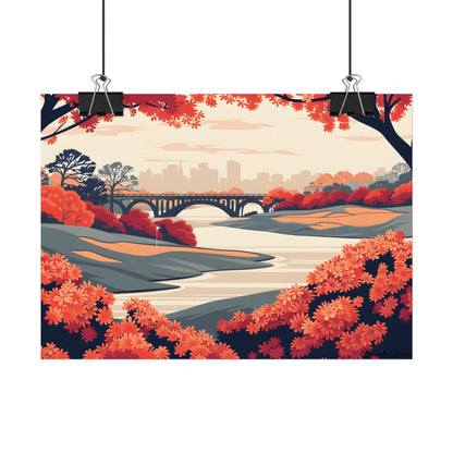 Retro Golf Course Illustration: Classic Greens - Poster