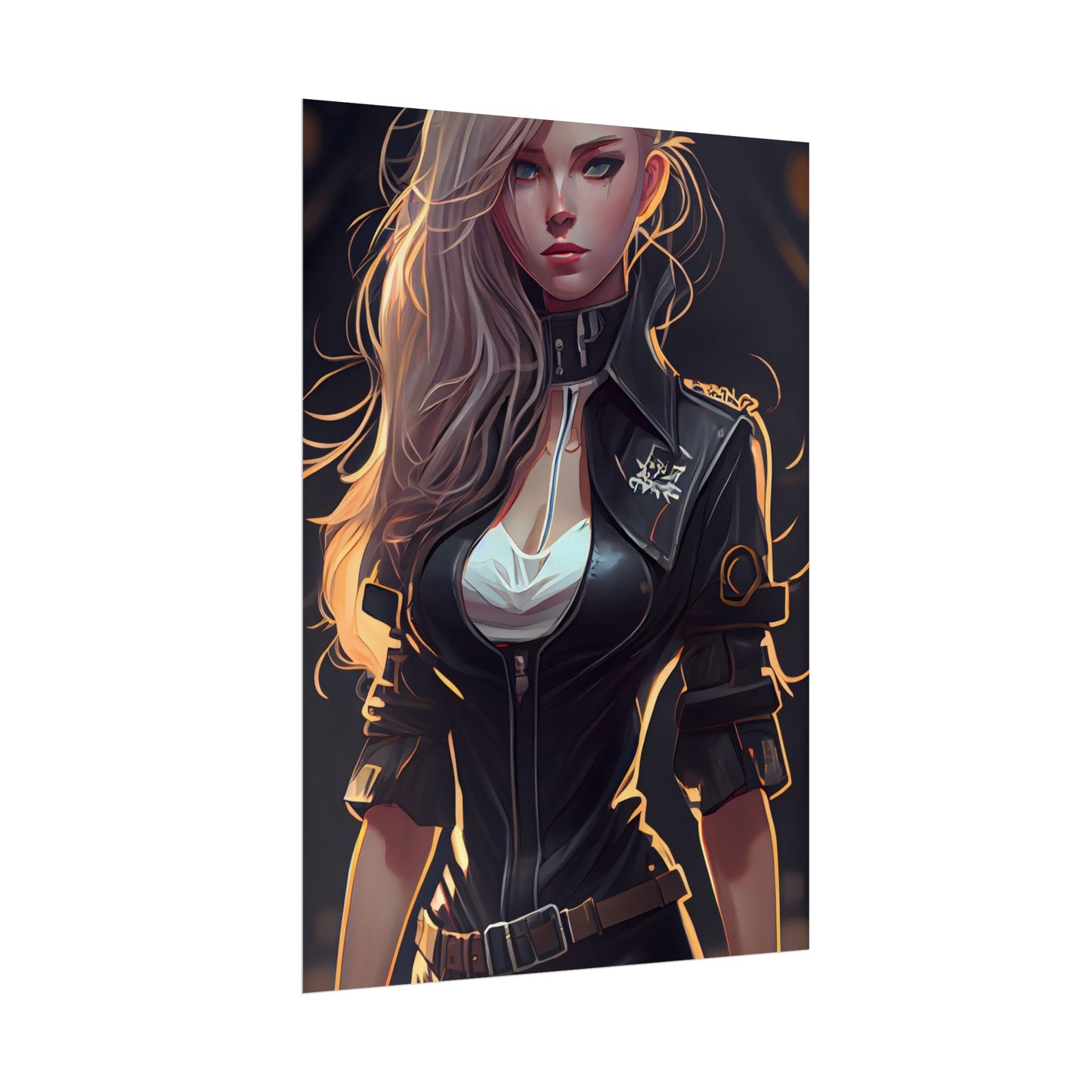 Blonde Female Police Officer: Calm Professional in Hotel Lobby - Poster