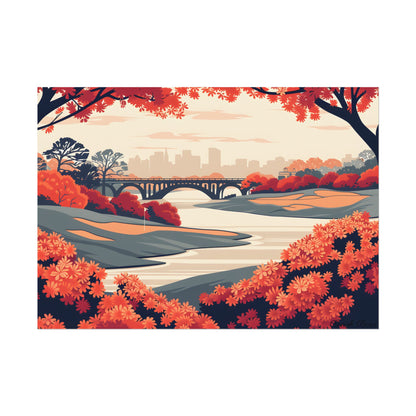 Retro Golf Course Illustration: Classic Greens - Poster