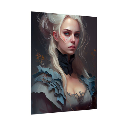 Blonde Profile Portrait: Simple Daylight Dress Art - Poster