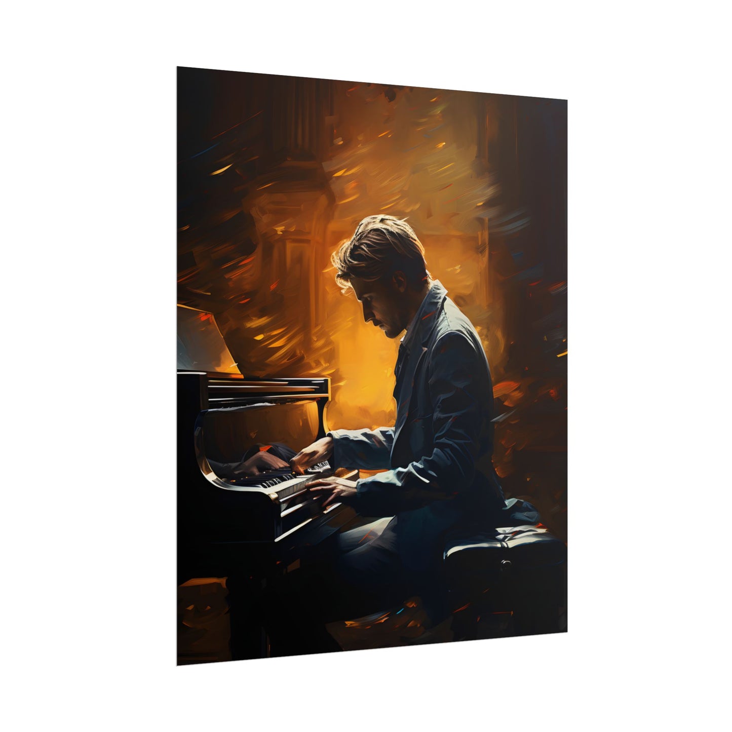Mysterious Piano Portrait: A Dramatic Musical Masterpiece - Poster