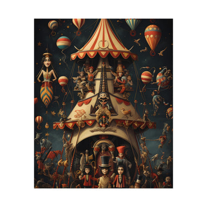 Whimsical Clockwork Circus: Fantastical Artwork in Vibrant Colors - Poster