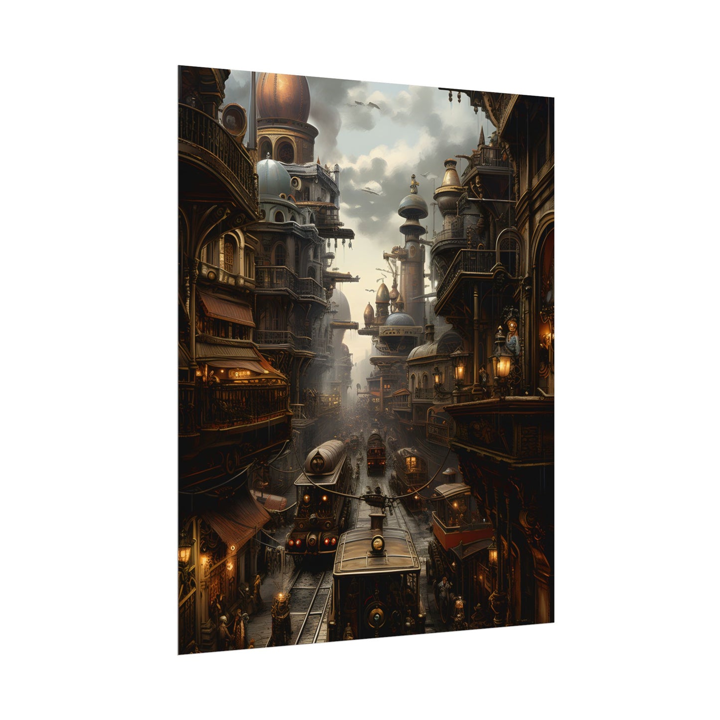 Steampunk Cityscape: Industrial Marvel Artwork - Poster