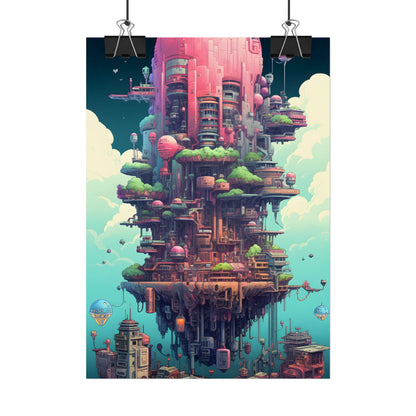 Gamified Pixelated Cyber-Pets: Colorful Digital Art - Poster
