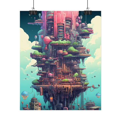 Gamified Pixelated Cyber-Pets: Colorful Digital Art - Poster