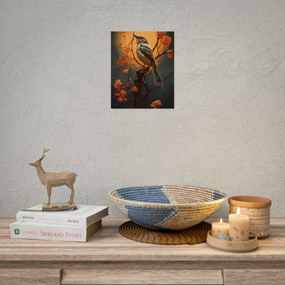 Enigmatic Songbird Guardian: Urban Artwork - Poster