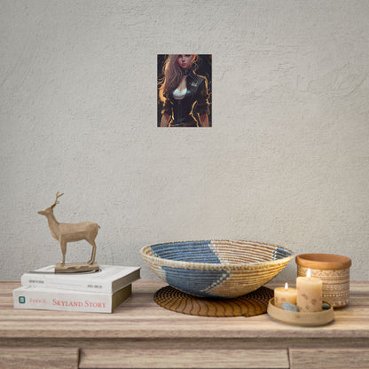 Blonde Female Police Officer: Calm Professional in Hotel Lobby - Poster