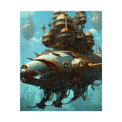 Steampunk Ocean Adventure: Victorian Industrial Voyage - Poster