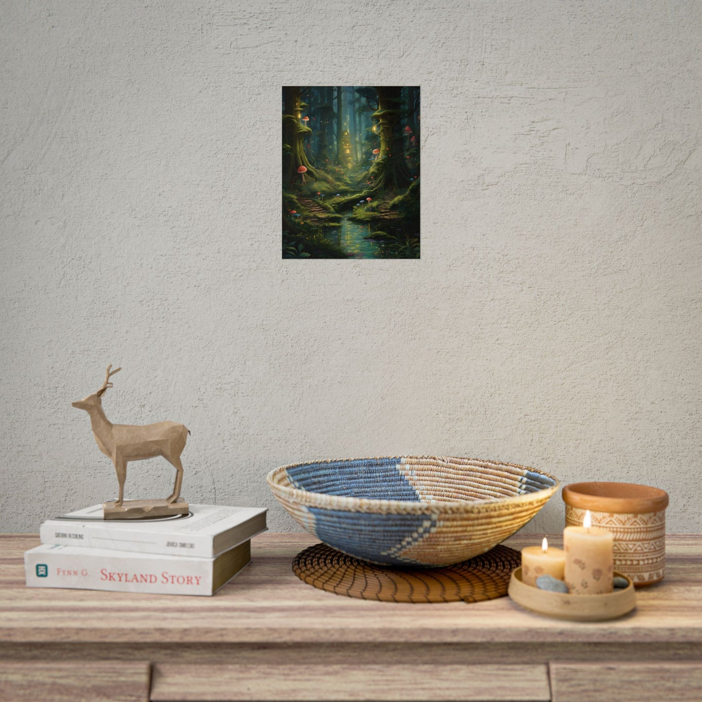 Enchanted Forest: Grimm's Fairy Tale Characters in Serene Woods - Poster