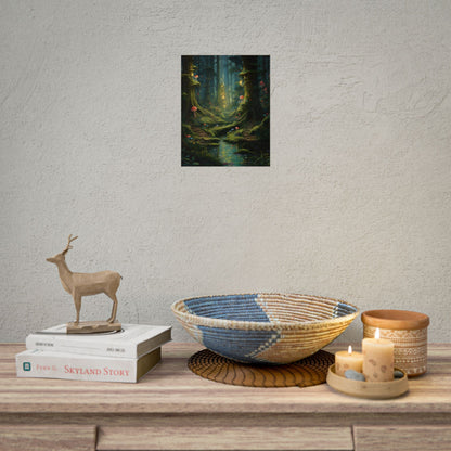 Enchanted Forest: Grimm's Fairy Tale Characters in Serene Woods - Poster