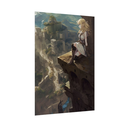 Dramatic Anime Female Portrait: Exclusive Artwork - Poster