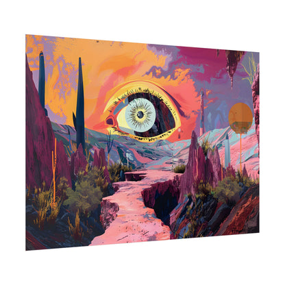 Surreal Eye: Vibrant Landscape Digital Art - Poster