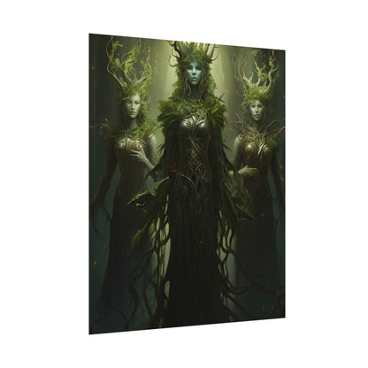Mystical Forest Guardians: Ancient Tree Spirits Digital Art - Poster