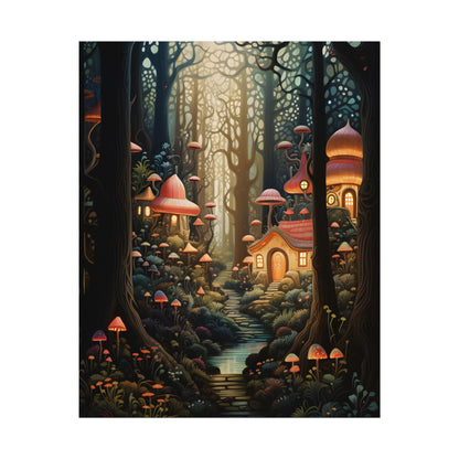 Whimsical Enchanted Forest: Illustrative Artwork - Poster