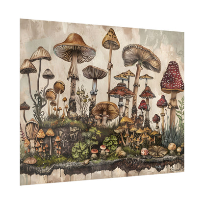 Vintage Mushroom Illustrations: A Collection of Unique Fungi - Poster