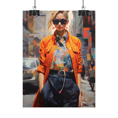 Urban Fashionista: City Chic Digital Artwork - Poster