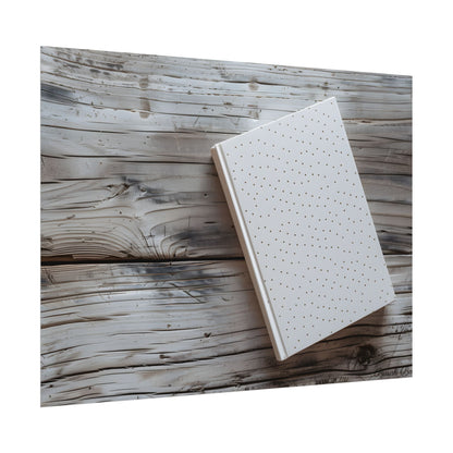 Minimalist Notebook with Embossed Dot Pattern: Unique Stationery Art - Poster