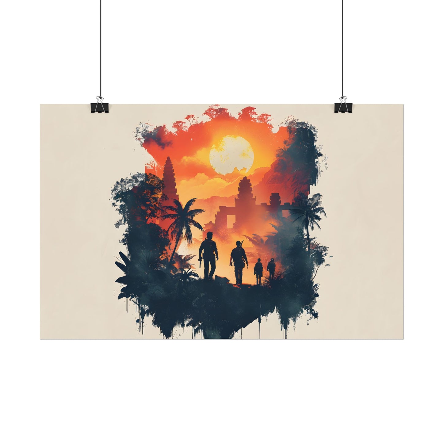 Nathan Drake's Adventure: Minimalist Illustration - Poster