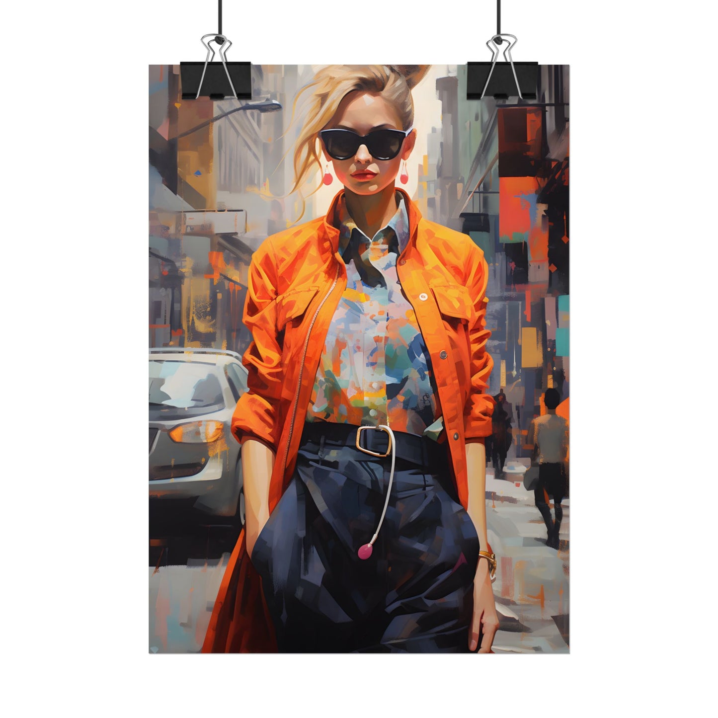 Urban Fashionista: City Chic Digital Artwork - Poster