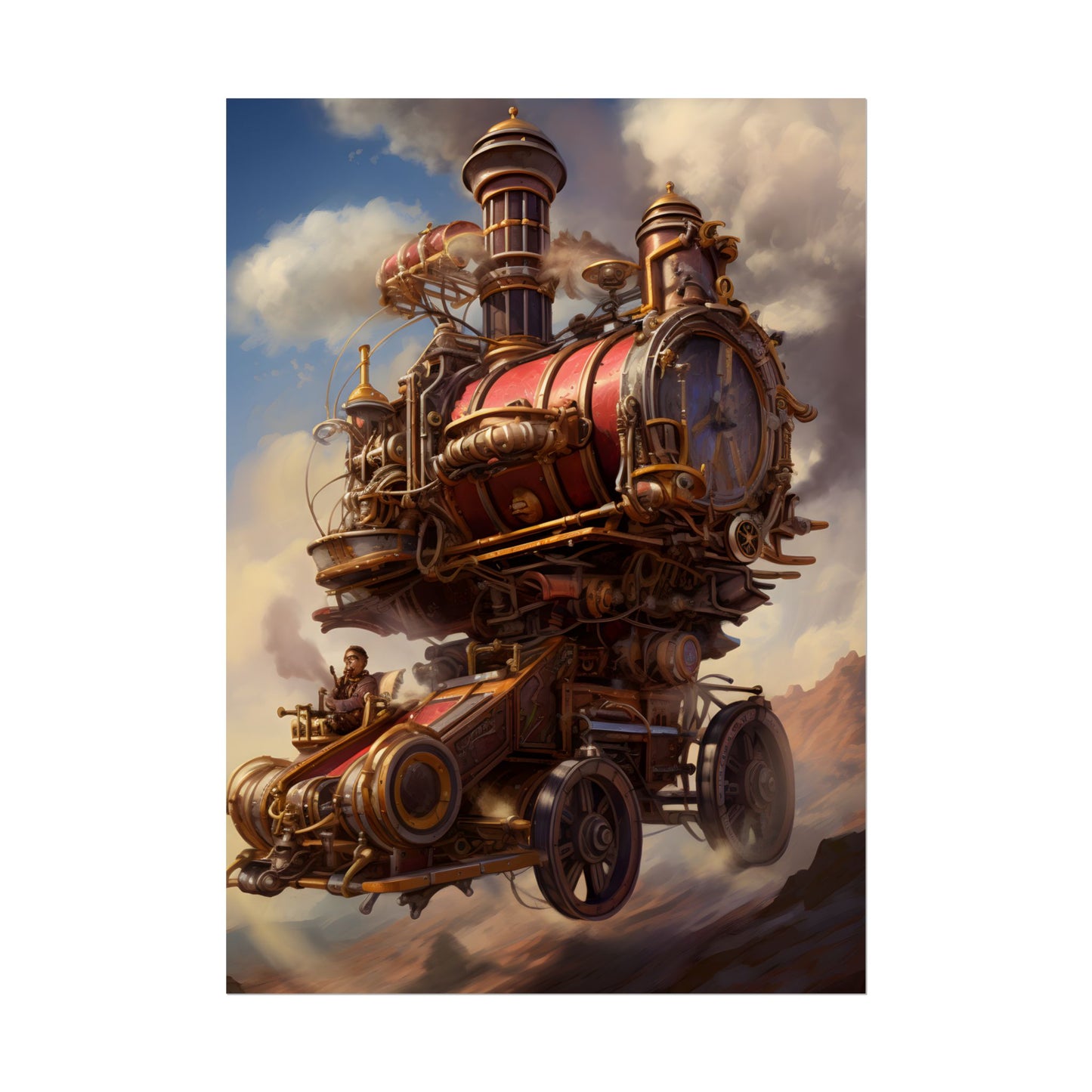 Steampunk Thrill: Airship Sky Race Adventure - Poster
