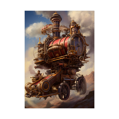Steampunk Thrill: Airship Sky Race Adventure - Poster