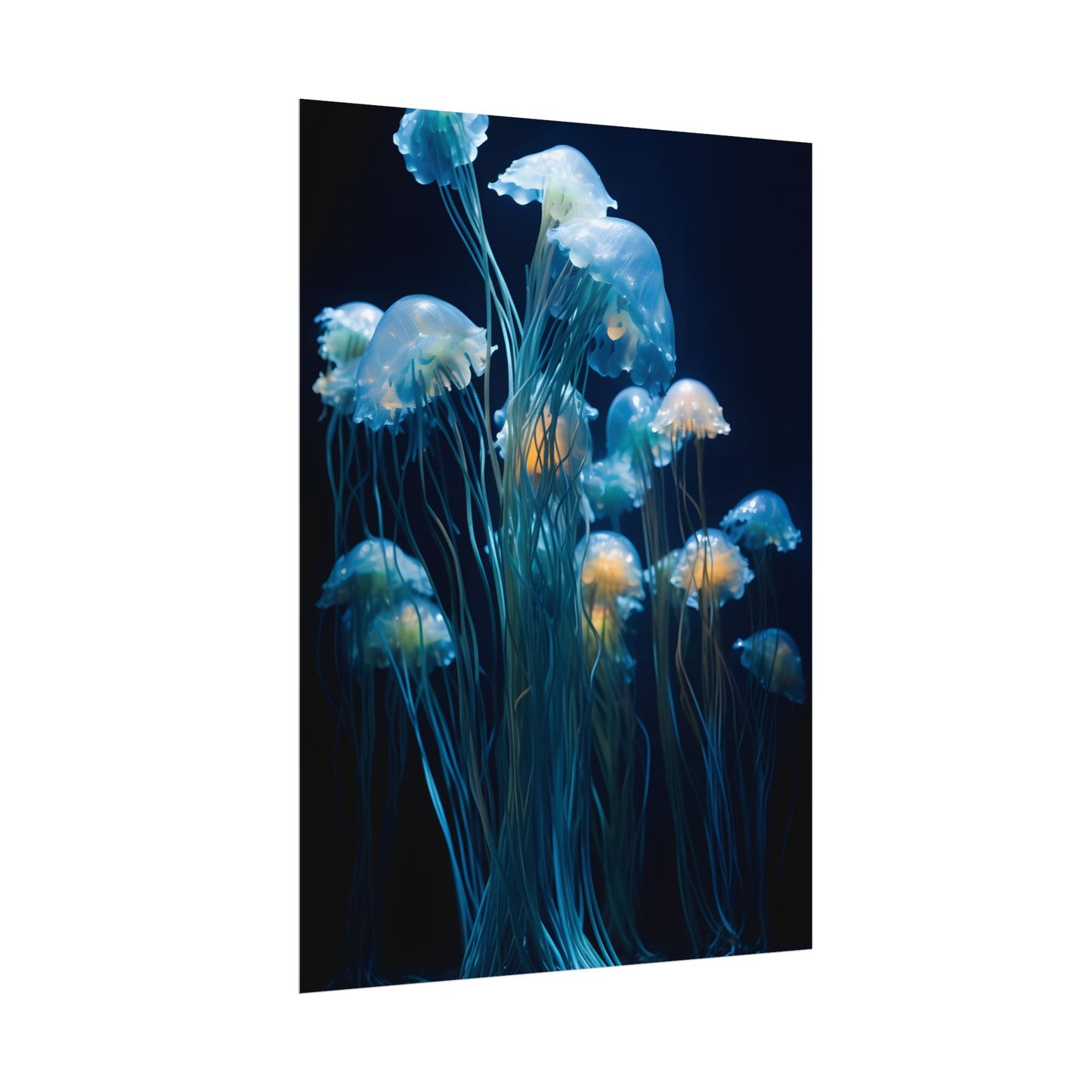 Bioluminescent Oceanic Ballet: Dancer's Magical Night Performance - Poster