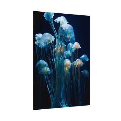 Bioluminescent Oceanic Ballet: Dancer's Magical Night Performance - Poster