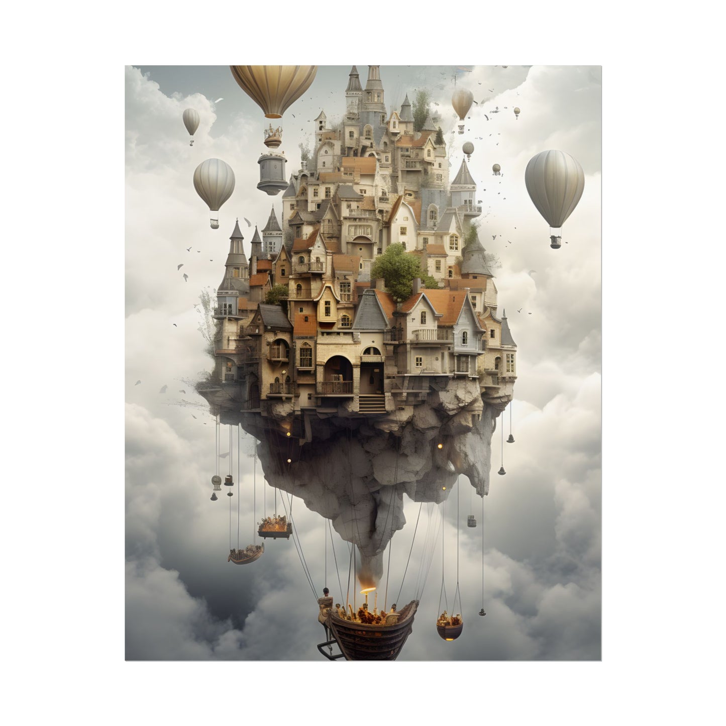 Casual Portrait: Soft Lighting and Light Blue Background - Poster