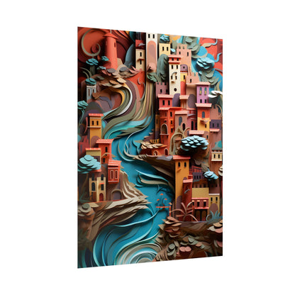 European Nature in Paper Quill: A Close-Up Artwork - Poster